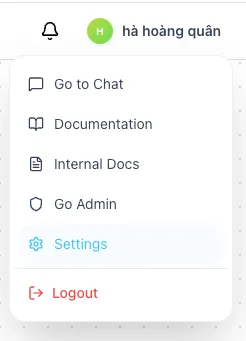 User Menu Settings