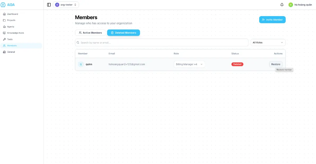 Deleted Members List